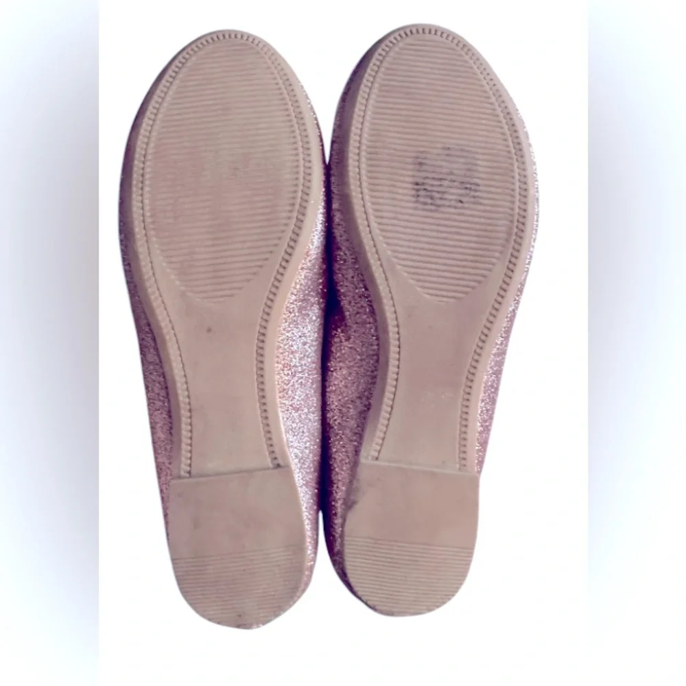 Gymboree | Big Girls Rose Gold Sparkle Slip-on Ballet Flats | Size 4 | EUC